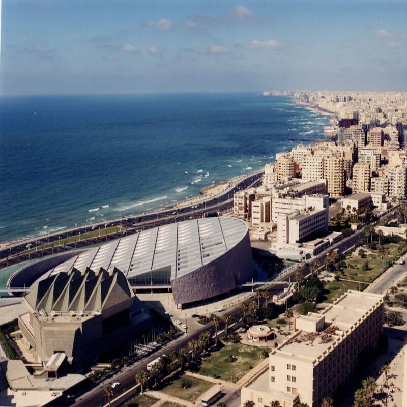 bibliotheque alexandrie vue drone